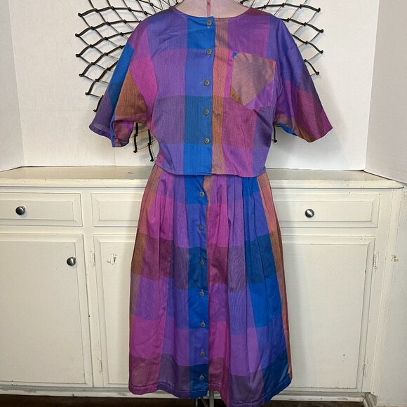 Vintage 2 Piece Dress Saved By The Bell Crop Top Ms. Paquette Ca. 80s/90s s/Med - Picture 1 of 16